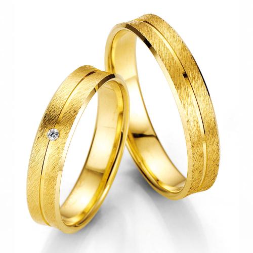 Κίτρινη Χρυσή Βέρα Γάμου Breuning με ή χωρίς Πέτρες WR326 diamonds k8