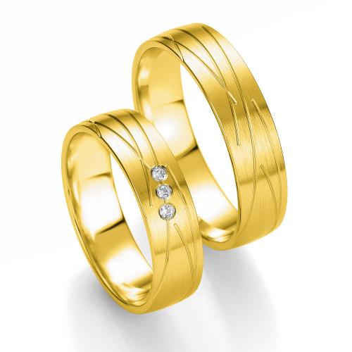 Κίτρινη Χρυσή Βέρα Γάμου Breuning με ή χωρίς Πέτρες WR311 xoris_petra k8