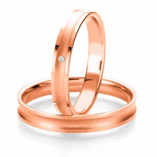 Ροζ Χρυσή Βέρα Γάμου Breuning με ή χωρίς Πέτρες WR314R diamonds k18