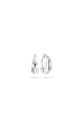Li - LA - LO γυναικεία σκουλαρίκια κρίκοι από ασήμι 925° 