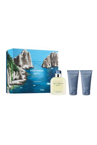Dolce & Gabbana Light Blue Pour Homme Eau De Toilette Trio Set (Edt 125 ml + Asb 50 ml + Sg 50 ml) - 30701764101