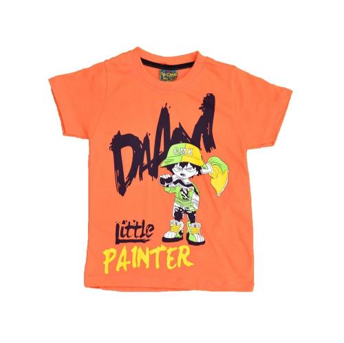 Παιδική μπλούζα με τύπωμα little painter Πορτοκαλί 16046
