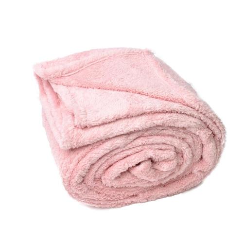Κουβέρτα διπλή προβατάκι-γούνα 200x240 Ροζ 22187