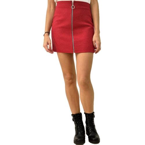 Γυναικεία φούστα μονόχρωμη πλεκτή Κόκκινο 8481