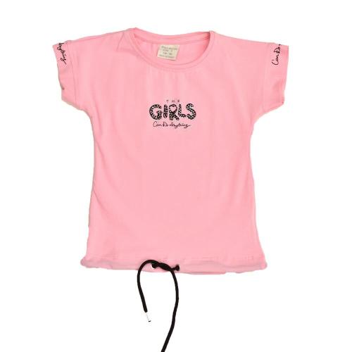 Παιδική μπλούζα με τύπωμα και στρας GIRLS Ροζ 16376
