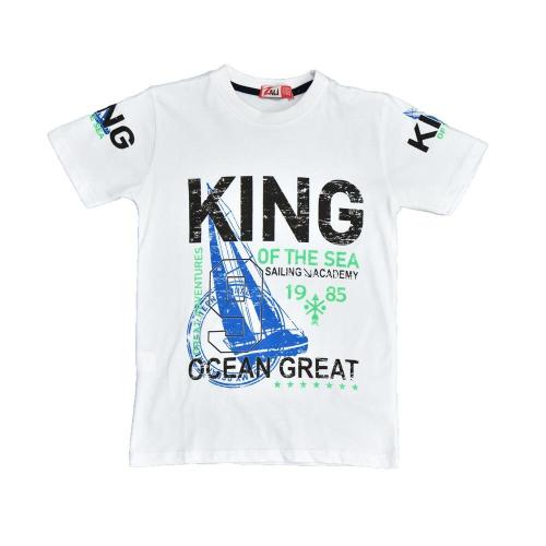 Παιδική μπλούζα με τύπωμα KING Λευκό 15840