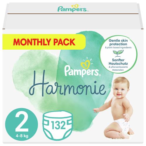 Πάνες Pampers Harmonie Νο2 Monthly Box 132τμχ (4-8kg)