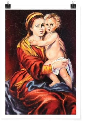 Γυναίκα με μωράκι, Ζωγραφική, Πόστερ, 20 x 30 εκ.