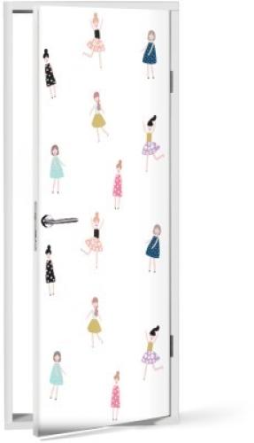 Κορίτσια με φόρεμα, Παιδικά, Αυτοκόλλητα πόρτας, 60 x 170 εκ.