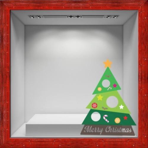 Χριστουγεννιάτικο Δέντρο-διάφορα, Χριστουγεννιάτικα, Αυτοκόλλητα βιτρίνας, 58 x 79 εκ.