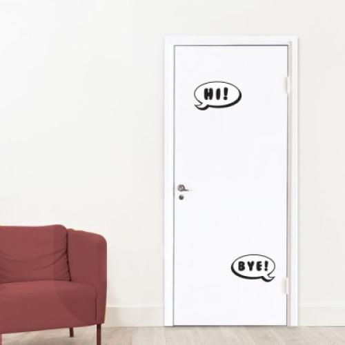 hi-bye-b, Sticker Πόρτας, Αυτοκόλλητα πόρτας, Small (30x35)