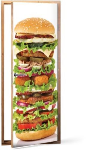 King size burger, Φαγητό, Αυτοκόλλητα πόρτας, 60 x 170 εκ.