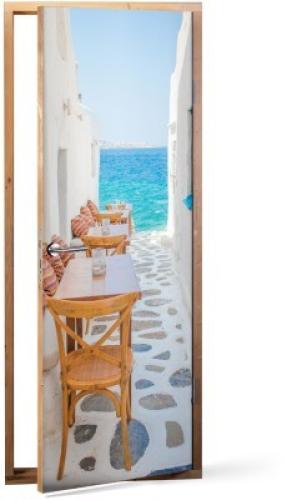Μπαρ στην Μύκονο, Ελλάδα, Αυτοκόλλητα πόρτας, 60 x 170 εκ.