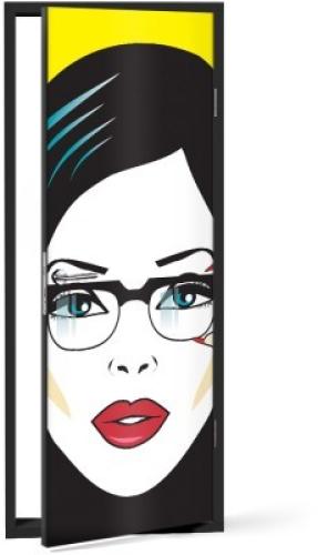 Πορτρέτο γυναίκας κόμικς, Κόμικς, Αυτοκόλλητα πόρτας, 60 x 170 εκ.