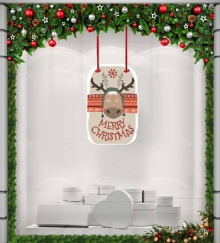 Retro Christmas, Χριστουγεννιάτικα, Καρτολίνες κρεμαστές, 50 x 75 εκ.