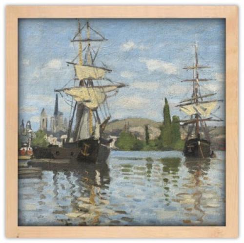 Ships Riding on the Seine at Rouen, Claude Monet, Διάσημοι ζωγράφοι, 40 x 40 εκ.