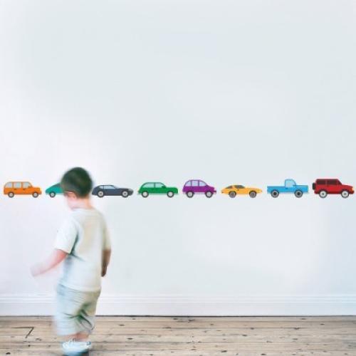 Αυτοκινητάκια στην σειρά, Παιδικά, Αυτοκόλλητα τοίχου, 283 x 16 εκ.