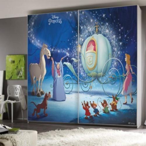 Μαγεία για την Σταχτοπούτα, Πριγκίπισσες, Παιδικά, Αυτοκόλλητα ντουλάπας, 100 x 100 εκ.