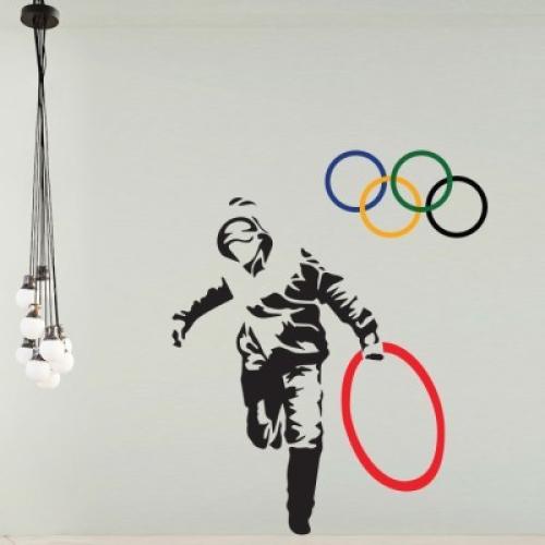 Olympics, Banksy, Αυτοκόλλητα τοίχου, 80 x 97 εκ.