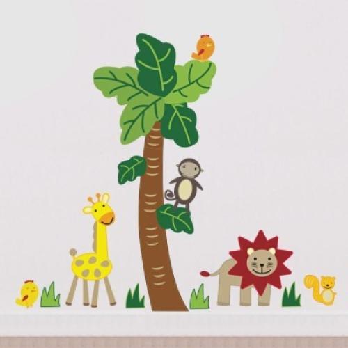Zώα της ζούγκλας, Παιδικά, Mini Pack αυτοκόλλητα, 100x100 cm