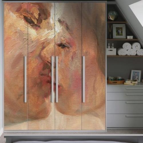 Couple Kiss, Ζωγραφική, Αυτοκόλλητα ντουλάπας, 100 x 104 εκ.