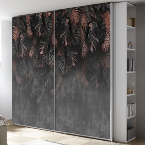 Dark Leaves, Φόντο - Τοίχοι, Αυτοκόλλητα ντουλάπας, 100 x 71 εκ.