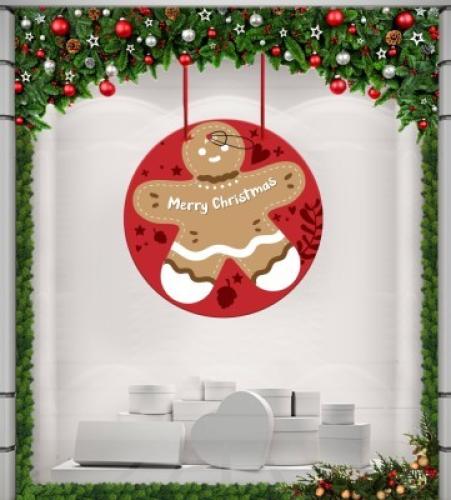 Merry Christmas Cookie, Χριστουγεννιάτικα, Καρτολίνες κρεμαστές, 50 x 50 εκ.
