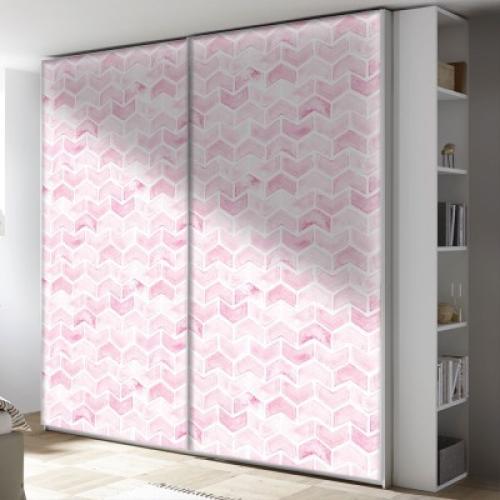 Pink Pattern, Φόντο - Τοίχοι, Αυτοκόλλητα ντουλάπας, 100 x 85 εκ.