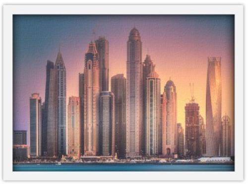 Ηλιοβασίλεμα στο Ντουμπάι, Πόλεις - Ταξίδια, Πίνακες σε καμβά, 30 x 20 εκ.