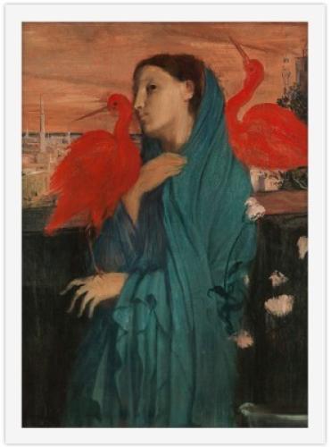 Young Woman with Ibis, Edgar Degas, Διάσημοι ζωγράφοι, 20 x 30 εκ. Ύφασμα | Mediatex® Botticelli