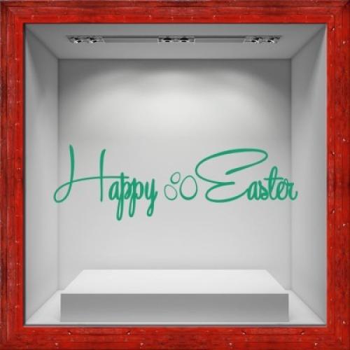 Happy Easter font, Πασχαλινά, Αυτοκόλλητα βιτρίνας, 66 x 25 εκ.
