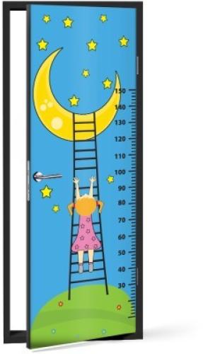 Κορίτσι φτάνει το φεγγάρι Υψόμετρο, Παιδικά, Αυτοκόλλητα πόρτας, 60 x 170 εκ.