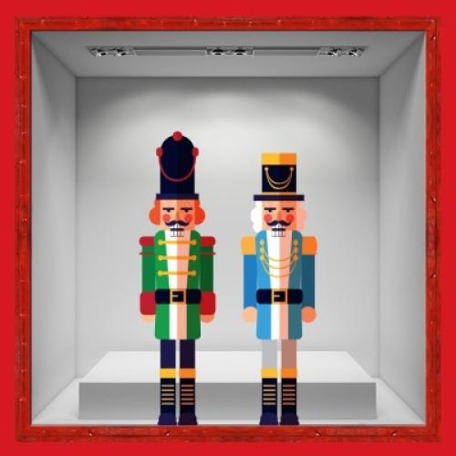 Christmas Soldiers, Χριστουγεννιάτικα, Αυτοκόλλητα βιτρίνας, 50 x 89 εκ.