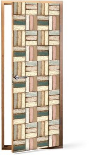 Ξύλινο φόντο, Φόντο - Τοίχοι, Αυτοκόλλητα πόρτας, 60 x 170 εκ.