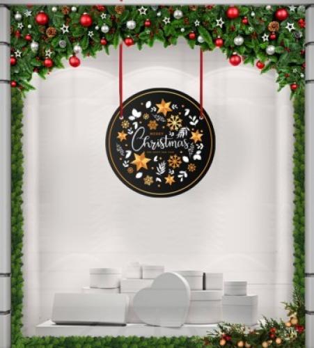 Christmas Decor, Χριστουγεννιάτικα, Καρτολίνες κρεμαστές, 50 x 50 εκ.