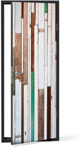Ξύλινο μοτίβο, Φόντο - Τοίχοι, Αυτοκόλλητα πόρτας, 60 x 170 εκ.