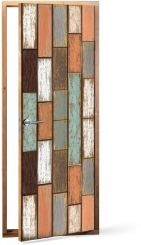 Κάθετη επένδυση ξύλου, Φόντο - Τοίχοι, Αυτοκόλλητα πόρτας, 60 x 170 εκ.
