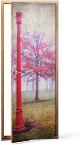 Kόκκινη φύση, Vintage, Αυτοκόλλητα πόρτας, 60 x 170 εκ.