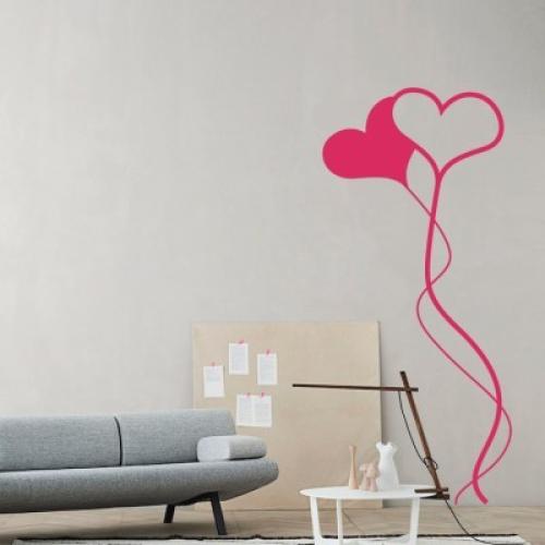 Μπαλόνια καρδιές, Διάφορα, Αυτοκόλλητα τοίχου, 32 x 76 εκ.