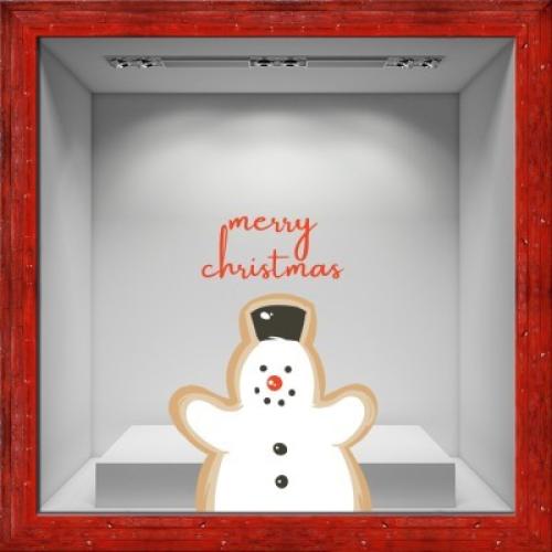 Snowman, Χριστουγεννιάτικα, Αυτοκόλλητα βιτρίνας, 70 x 100 εκ.