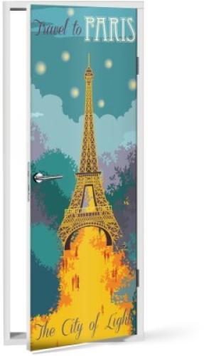 Travel to Paris, Πόλεις - Ταξίδια, Αυτοκόλλητα πόρτας, 60 x 170 εκ.