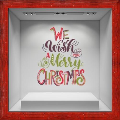 We wish you a Merry Christmas, Χριστουγεννιάτικα, Αυτοκόλλητα βιτρίνας, 80 x 98 εκ.