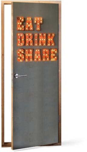 Eat Drink Share, Φαγητό, Αυτοκόλλητα πόρτας, 60 x 170 εκ.