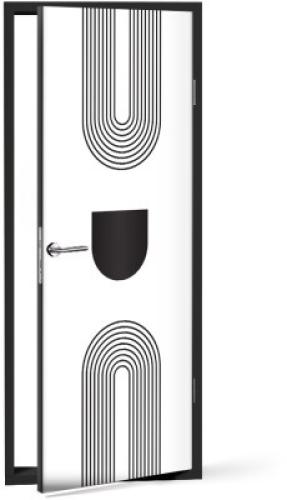 Μοντέρνος σχεδιασμός, Line Art, Αυτοκόλλητα πόρτας, 60 x 170 εκ.