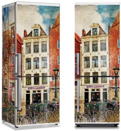 Άμστερνταμ σπίτι, Πόλεις - Ταξίδια, Αυτοκόλλητα ψυγείου, 50 x 85 εκ.