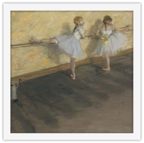 Dancers practicing at the Barre, Edgar Degas, Διάσημοι ζωγράφοι, 40 x 40 εκ.