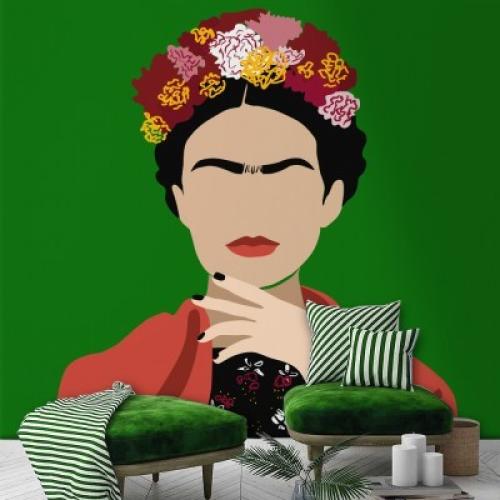 Frida Kahlo vector illustration minimalism, Frida Kahlo - Diego Rivera, Διάσημοι ζωγράφοι, 100 x 100 εκ.