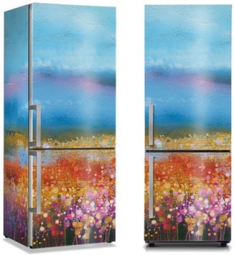 Ουράνιο Τόξο με Λουλούδια, Φύση, Αυτοκόλλητα ψυγείου, 50 x 85 εκ.