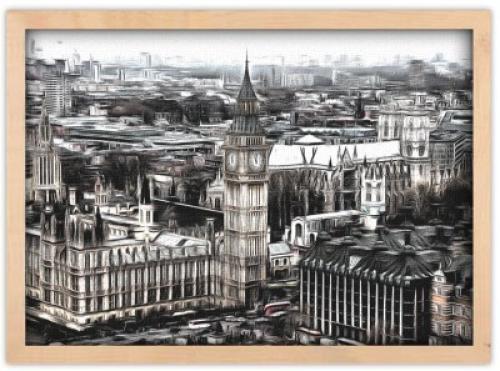 Vintage Picture of Big Ben, Πόλεις - Ταξίδια, Πίνακες σε καμβά, 30 x 20 εκ.
