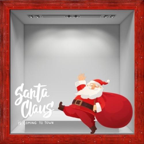 Santa Claus...Coming, Χριστουγεννιάτικα, Αυτοκόλλητα βιτρίνας, 80 x 42 εκ.